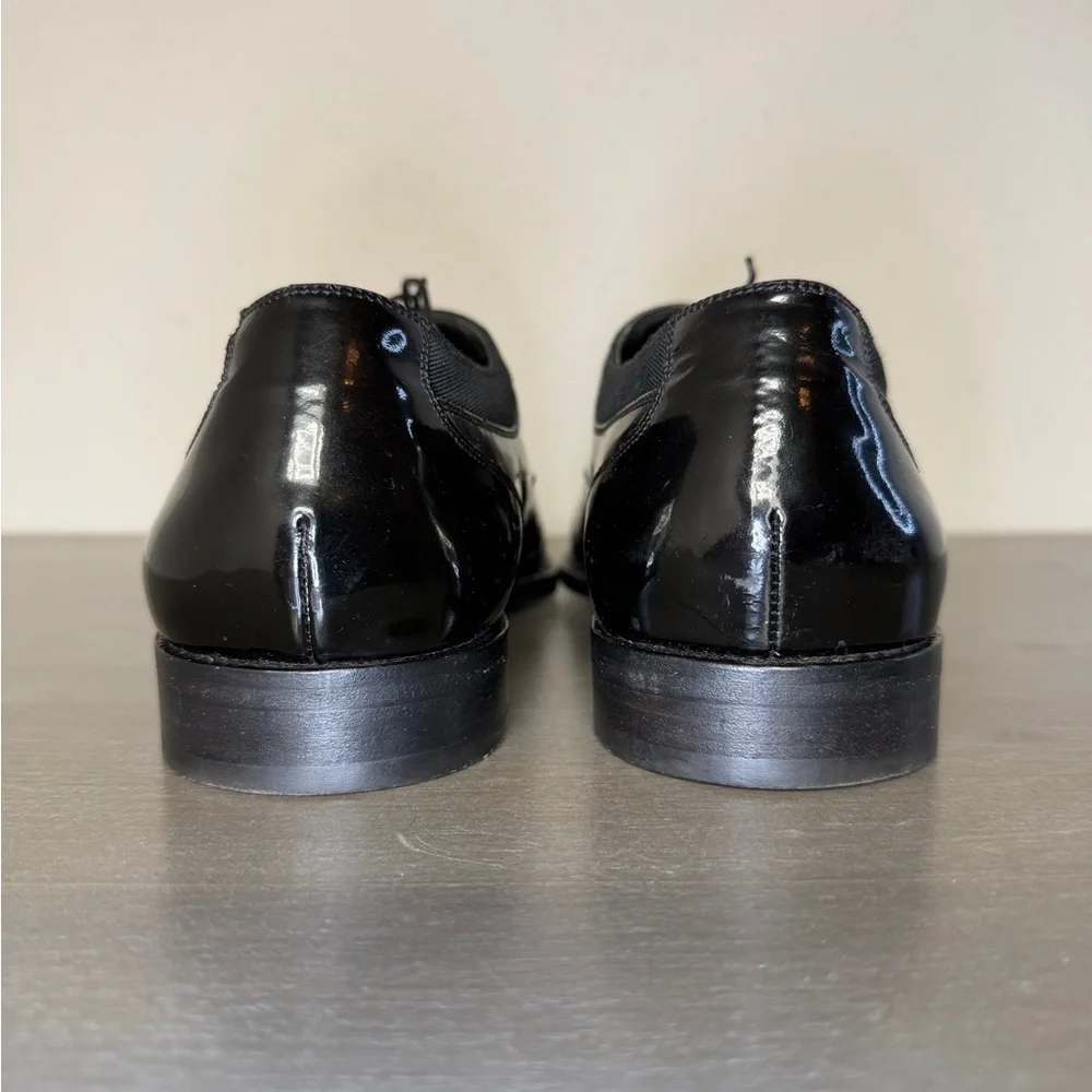 Vintage 80s Cole Haan Made in Italy Black Patent Leather Dress Shoes Size 11.5 D
